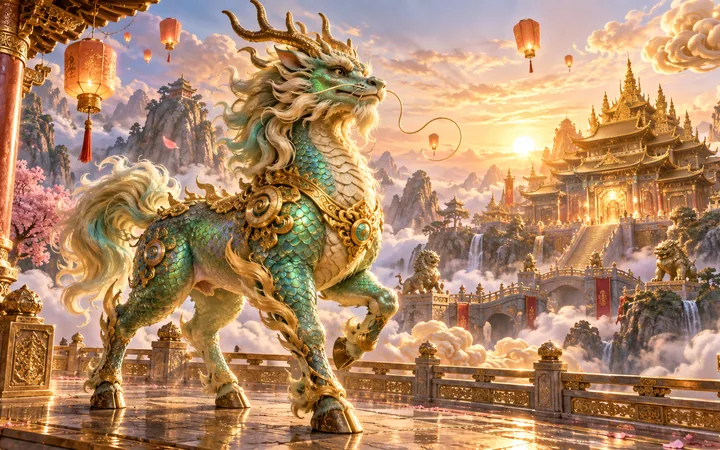 Ways of the Qilin အကြောင်းအရာကို ဖော်ပြသည့် editorial concept art