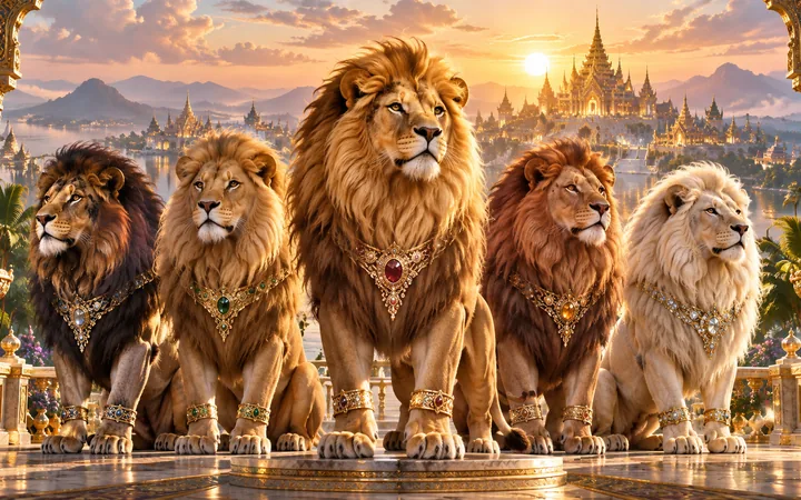5 Lions Megaways 2 အကြောင်းအရာကို ဖော်ပြသည့် editorial concept art