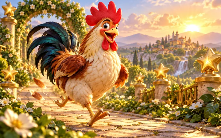 Chicken Dash Jackpot အကြောင်းအရာကို ဖော်ပြသည့် editorial concept art
